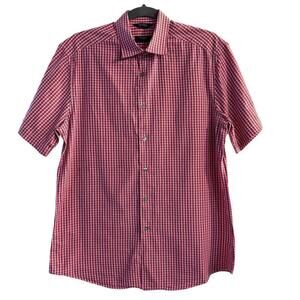 Paul Smith London The Byard Checkered Plaid Button Up Mens Shirt Pink Size Italy